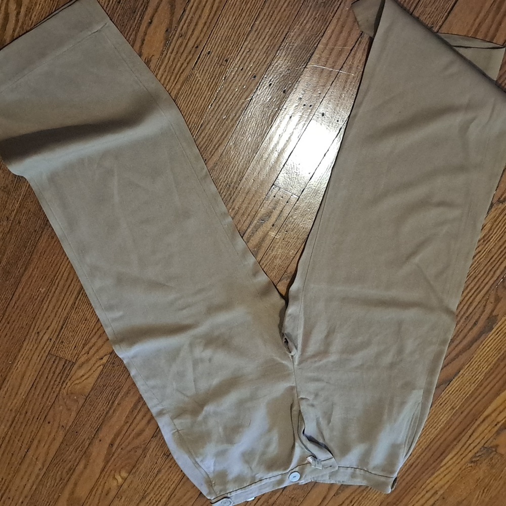 100 % linen pants size uk 14 atelier tan wide  leg